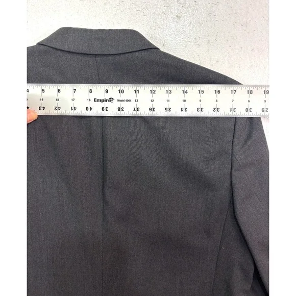 Banana Republic 42R 35x30 2pc Pant Suit Charcoal 100% Wool Modern Slim Fit Mens